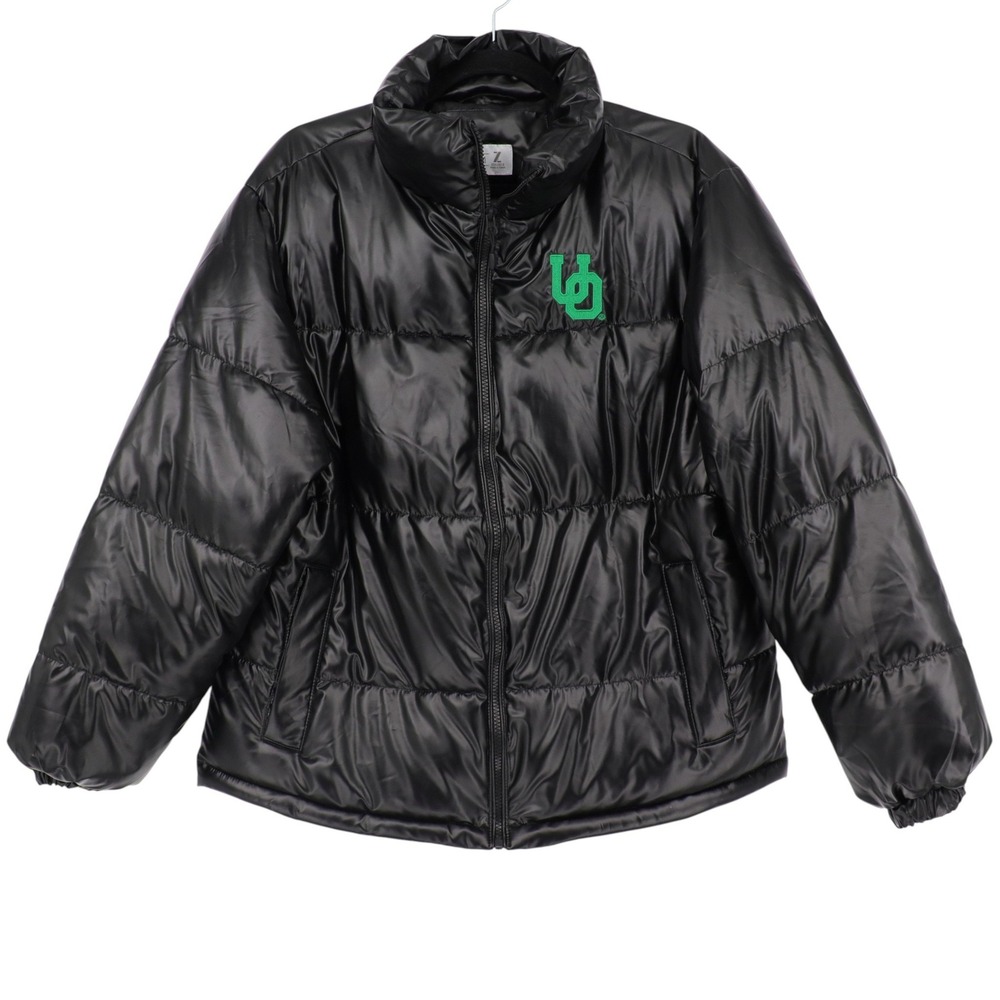 University of Oregon ZooZatz Mens Size M Black Puffer Logo Jacket Full Zip